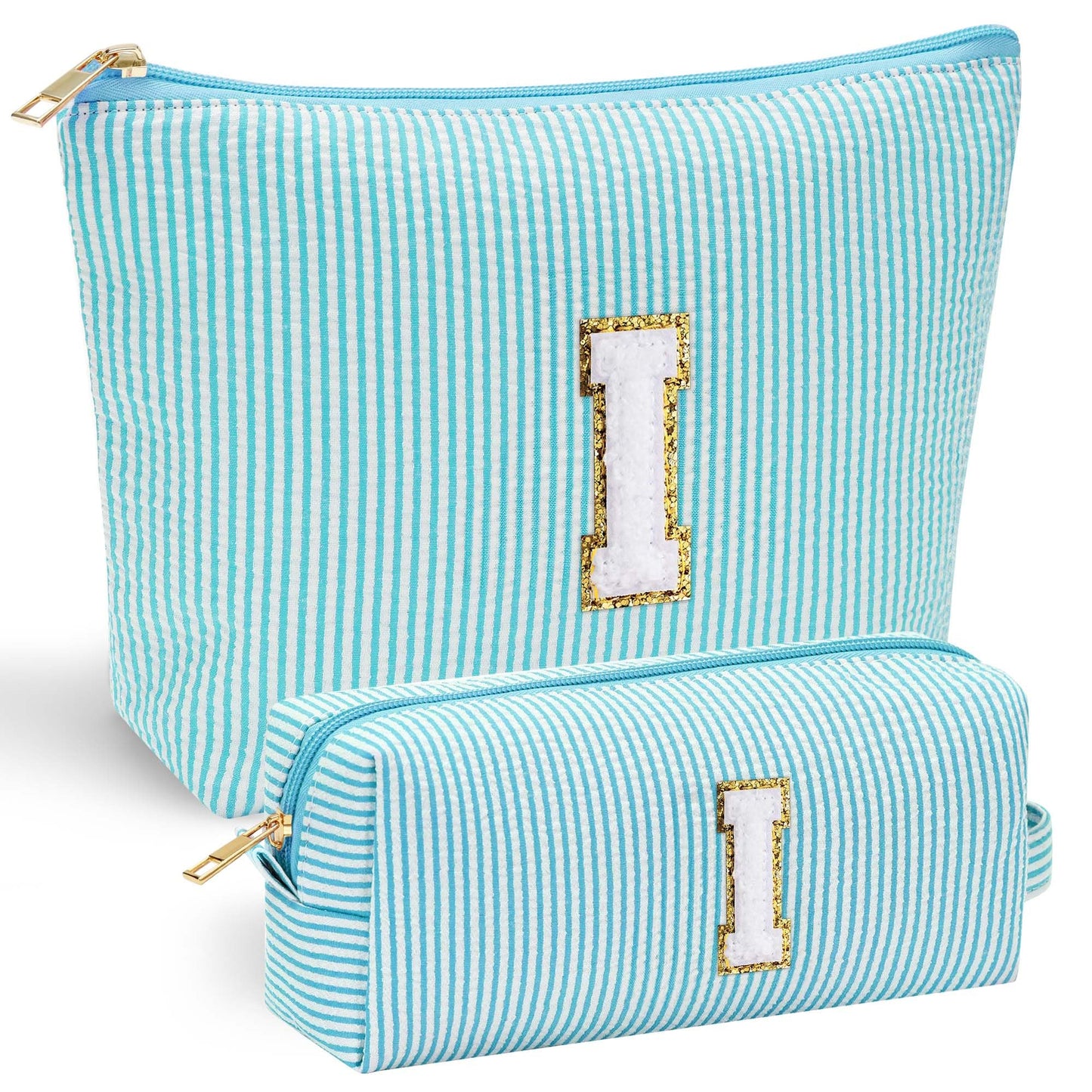 Initial Makeup Bag, Makeup Bag Travel Cosmetic Bag Cute Makeup Bag Personalized Engagement Bridesmaid Best Friend Birthday Gifts for Women Hostess Gifts for Her Friend Female Preppy Stuff M