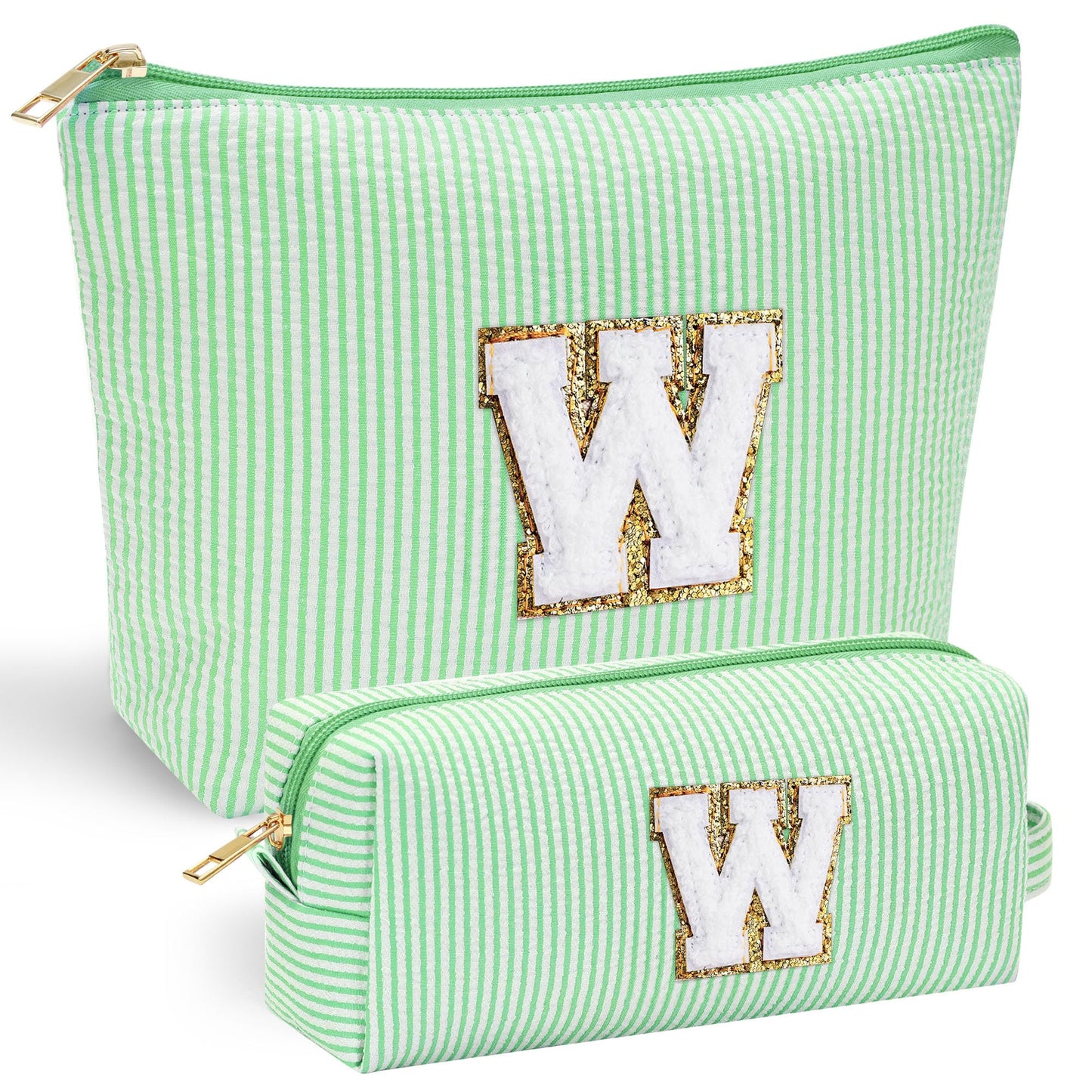 Initial Makeup Bag, Makeup Bag Travel Cosmetic Bag Cute Makeup Bag Personalized Engagement Bridesmaid Best Friend Birthday Gifts for Women Hostess Gifts for Her Friend Female Preppy Stuff M