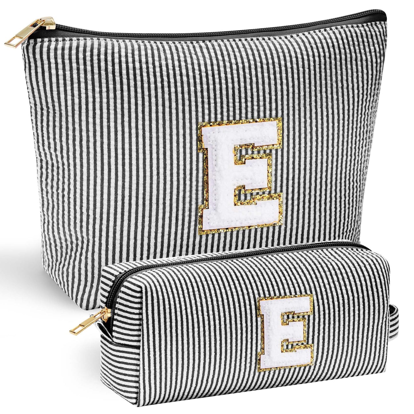 Initial Makeup Bag, Makeup Bag Travel Cosmetic Bag Cute Makeup Bag Personalized Engagement Bridesmaid Best Friend Birthday Gifts for Women Hostess Gifts for Her Friend Female Preppy Stuff M