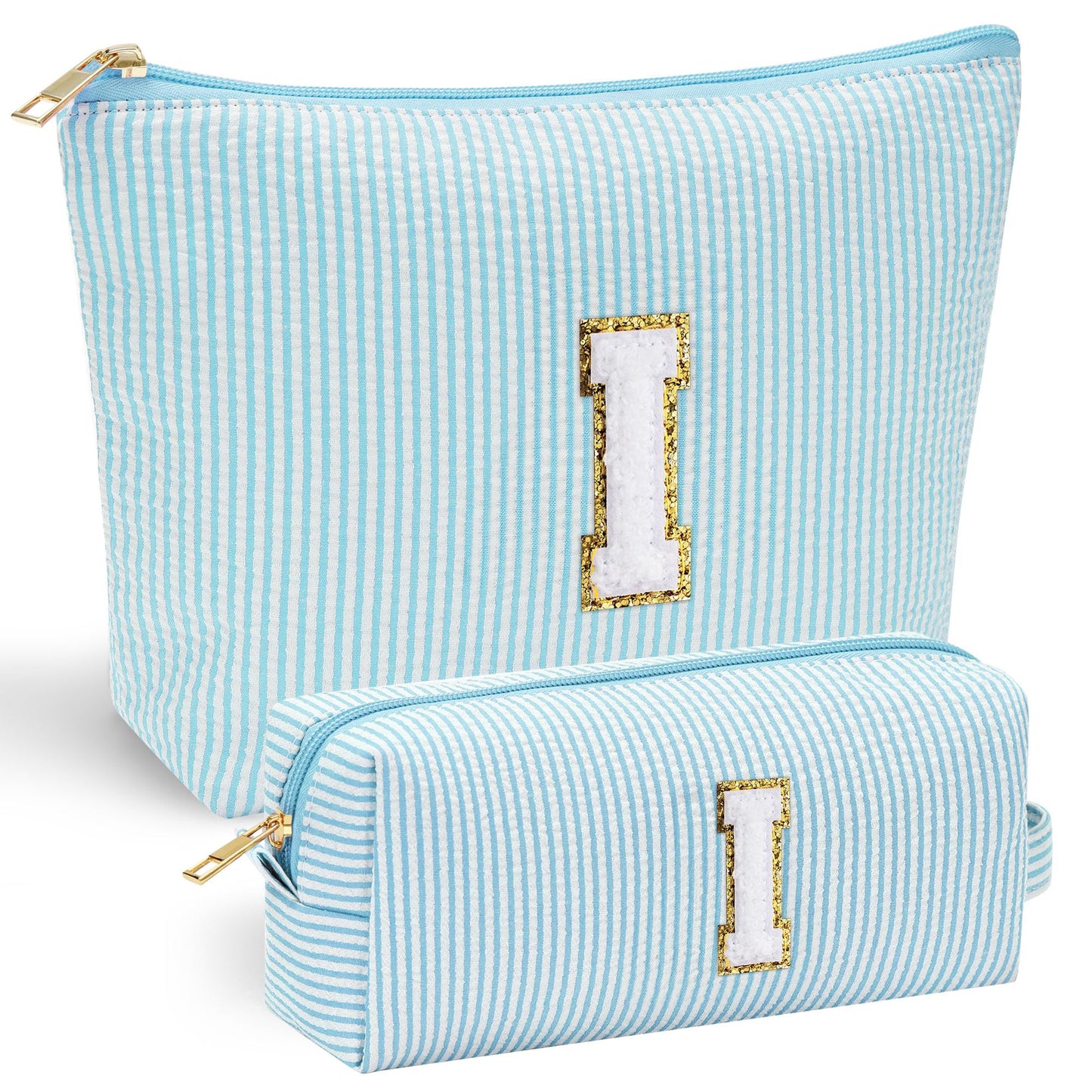 Initial Makeup Bag, Makeup Bag Travel Cosmetic Bag Cute Makeup Bag Personalized Engagement Bridesmaid Best Friend Birthday Gifts for Women Hostess Gifts for Her Friend Female Preppy Stuff M