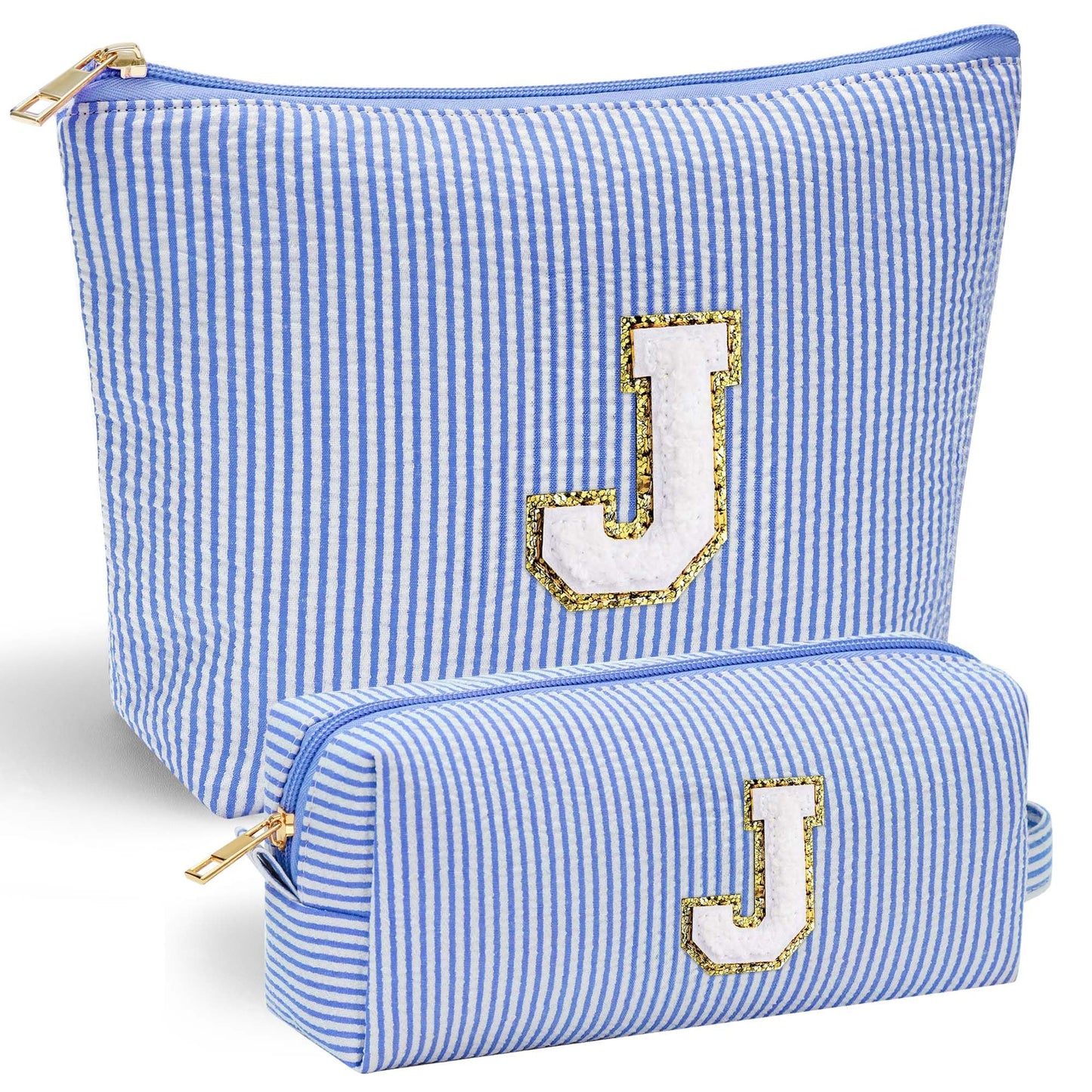 Initial Makeup Bag, Makeup Bag Travel Cosmetic Bag Cute Makeup Bag Personalized Engagement Bridesmaid Best Friend Birthday Gifts for Women Hostess Gifts for Her Friend Female Preppy Stuff M