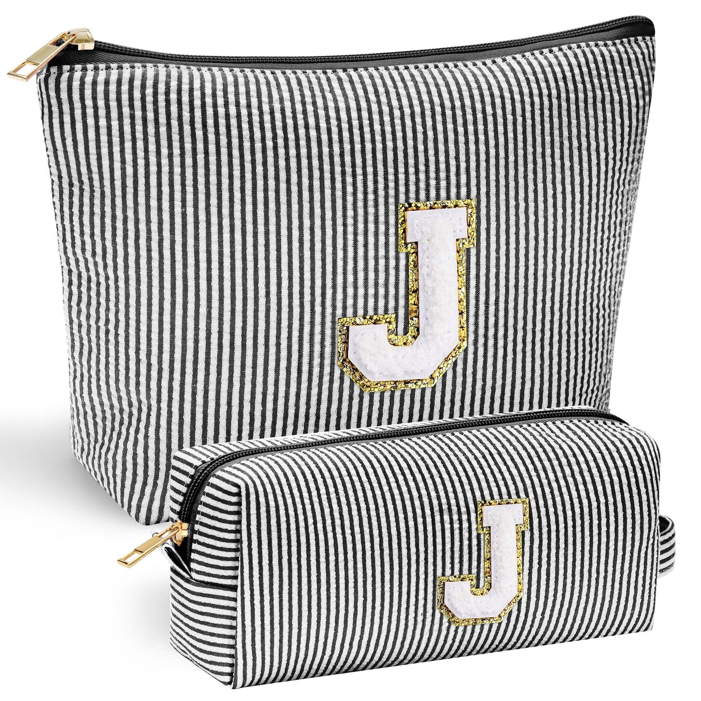 Initial Makeup Bag, Makeup Bag Travel Cosmetic Bag Cute Makeup Bag Personalized Engagement Bridesmaid Best Friend Birthday Gifts for Women Hostess Gifts for Her Friend Female Preppy Stuff M