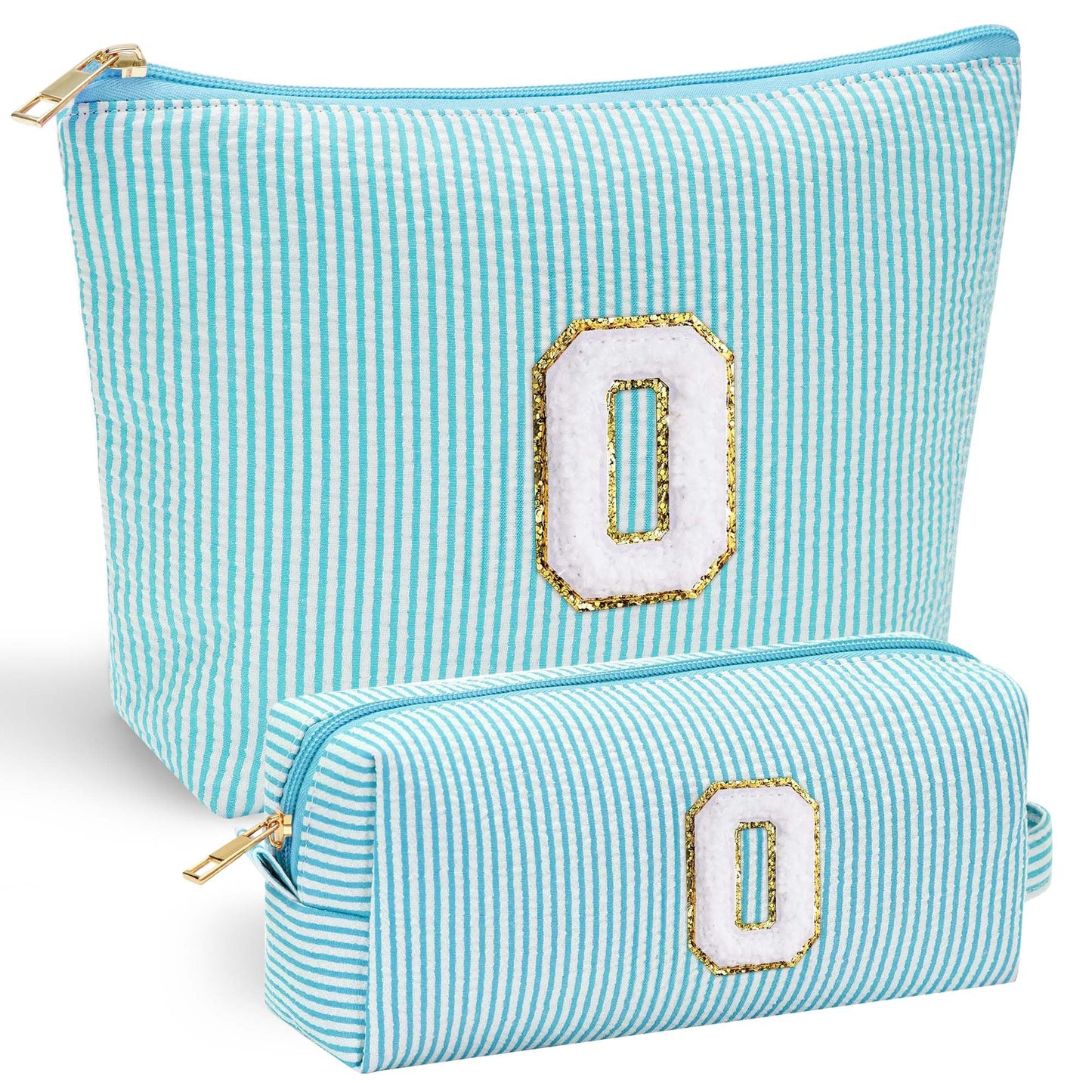 Initial Makeup Bag, Makeup Bag Travel Cosmetic Bag Cute Makeup Bag Personalized Engagement Bridesmaid Best Friend Birthday Gifts for Women Hostess Gifts for Her Friend Female Preppy Stuff M