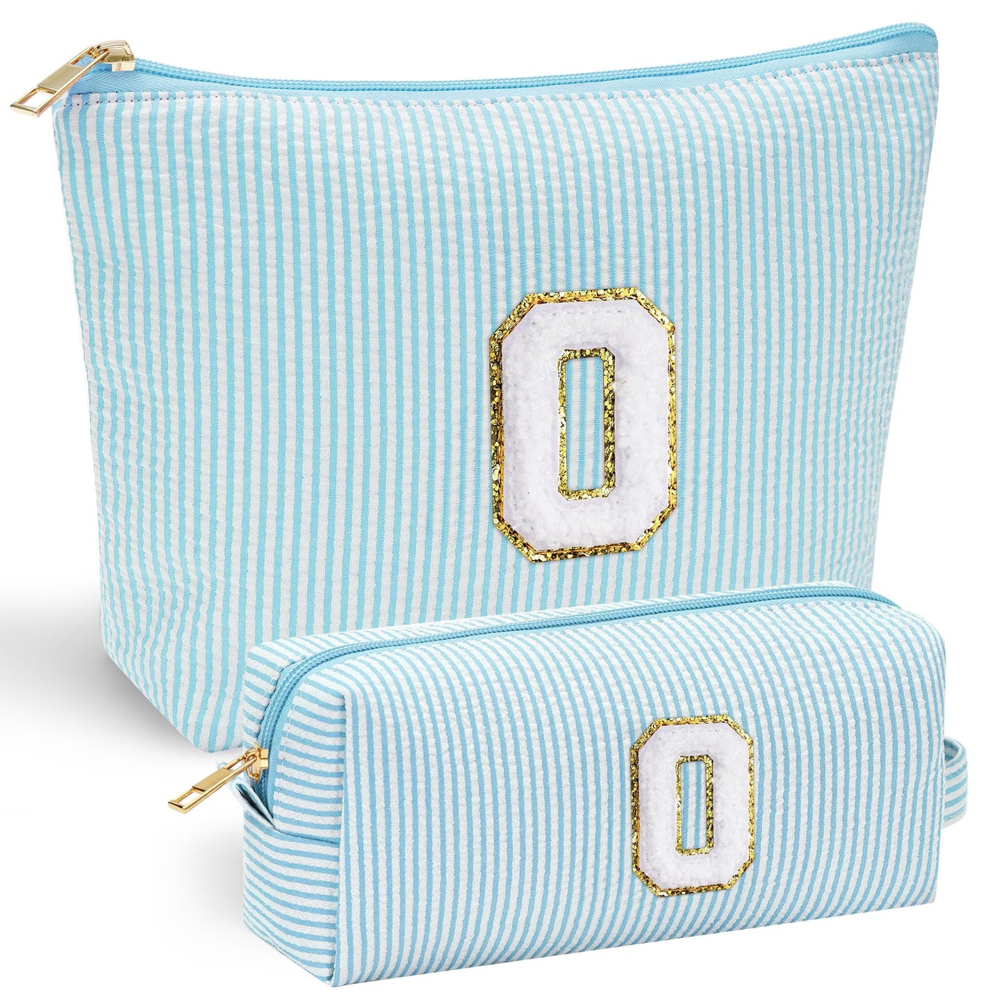 Initial Makeup Bag, Makeup Bag Travel Cosmetic Bag Cute Makeup Bag Personalized Engagement Bridesmaid Best Friend Birthday Gifts for Women Hostess Gifts for Her Friend Female Preppy Stuff M