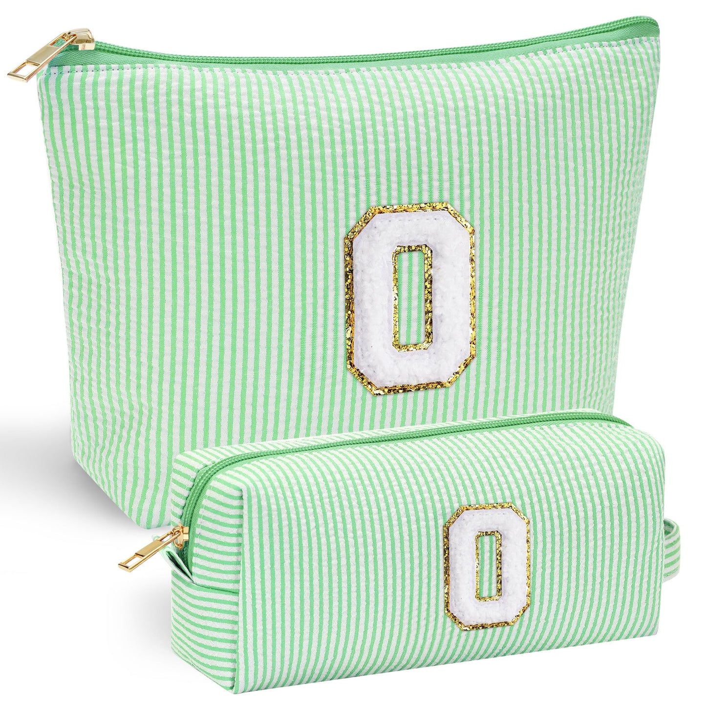 Initial Makeup Bag, Makeup Bag Travel Cosmetic Bag Cute Makeup Bag Personalized Engagement Bridesmaid Best Friend Birthday Gifts for Women Hostess Gifts for Her Friend Female Preppy Stuff M