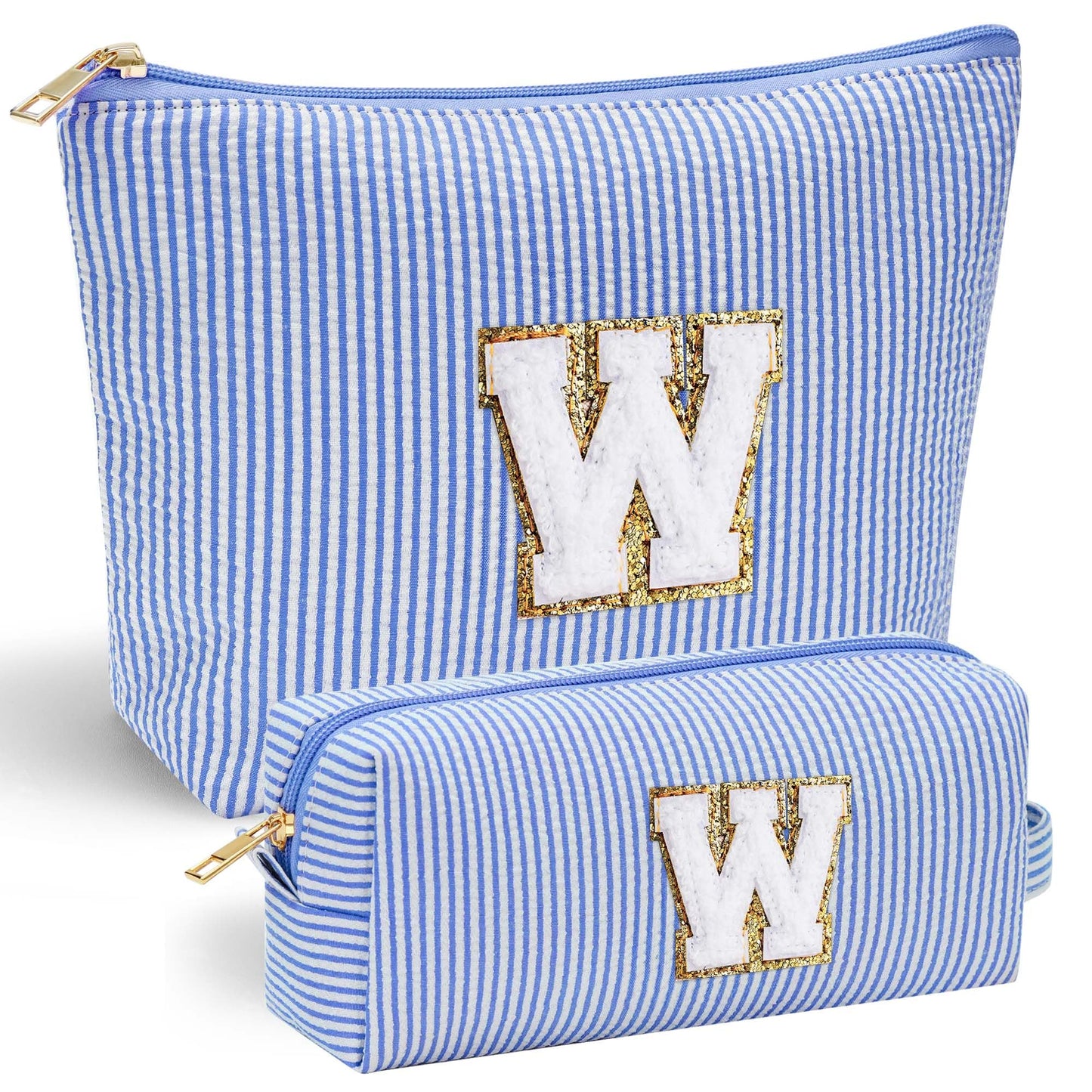 Initial Makeup Bag, Makeup Bag Travel Cosmetic Bag Cute Makeup Bag Personalized Engagement Bridesmaid Best Friend Birthday Gifts for Women Hostess Gifts for Her Friend Female Preppy Stuff M
