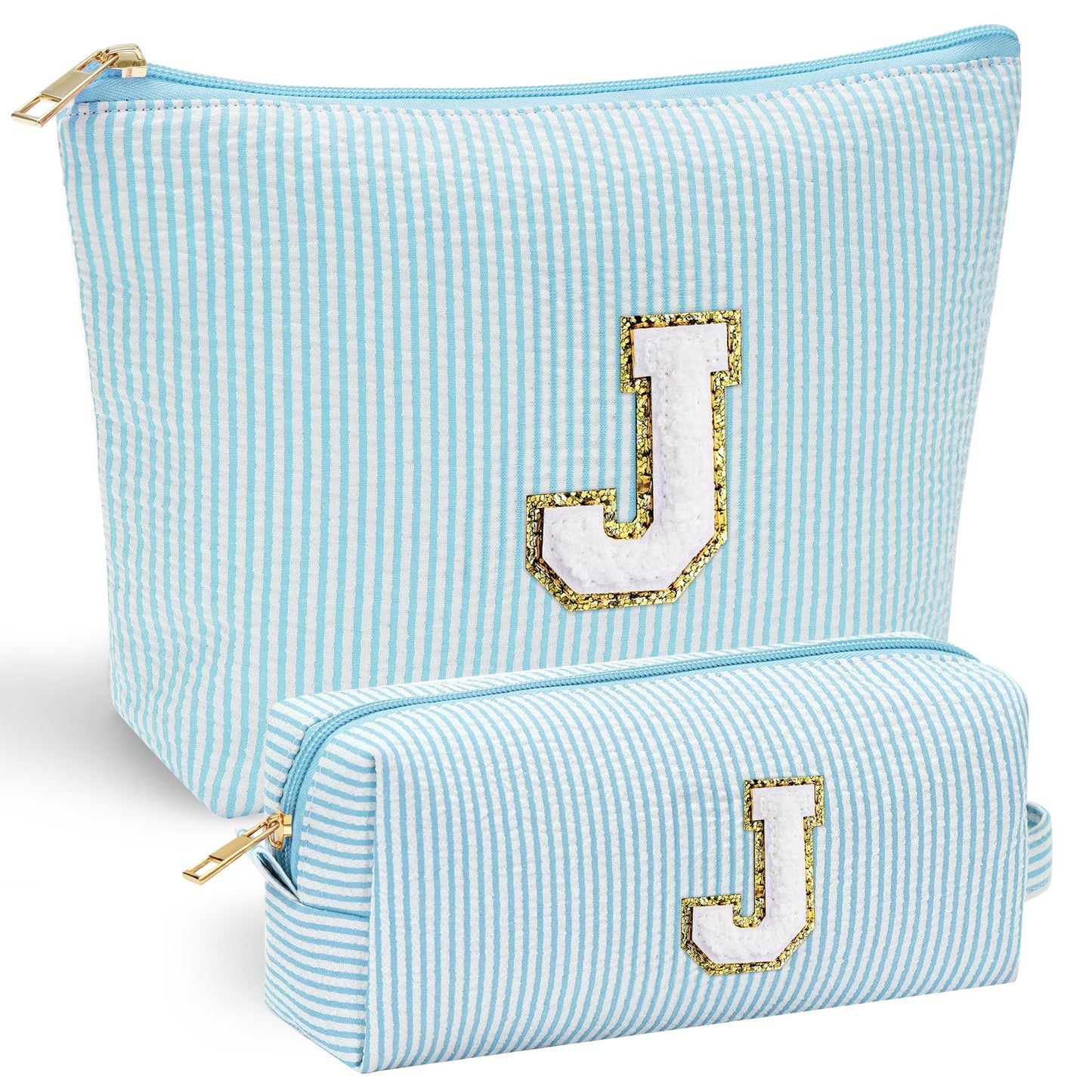 Initial Makeup Bag, Makeup Bag Travel Cosmetic Bag Cute Makeup Bag Personalized Engagement Bridesmaid Best Friend Birthday Gifts for Women Hostess Gifts for Her Friend Female Preppy Stuff M
