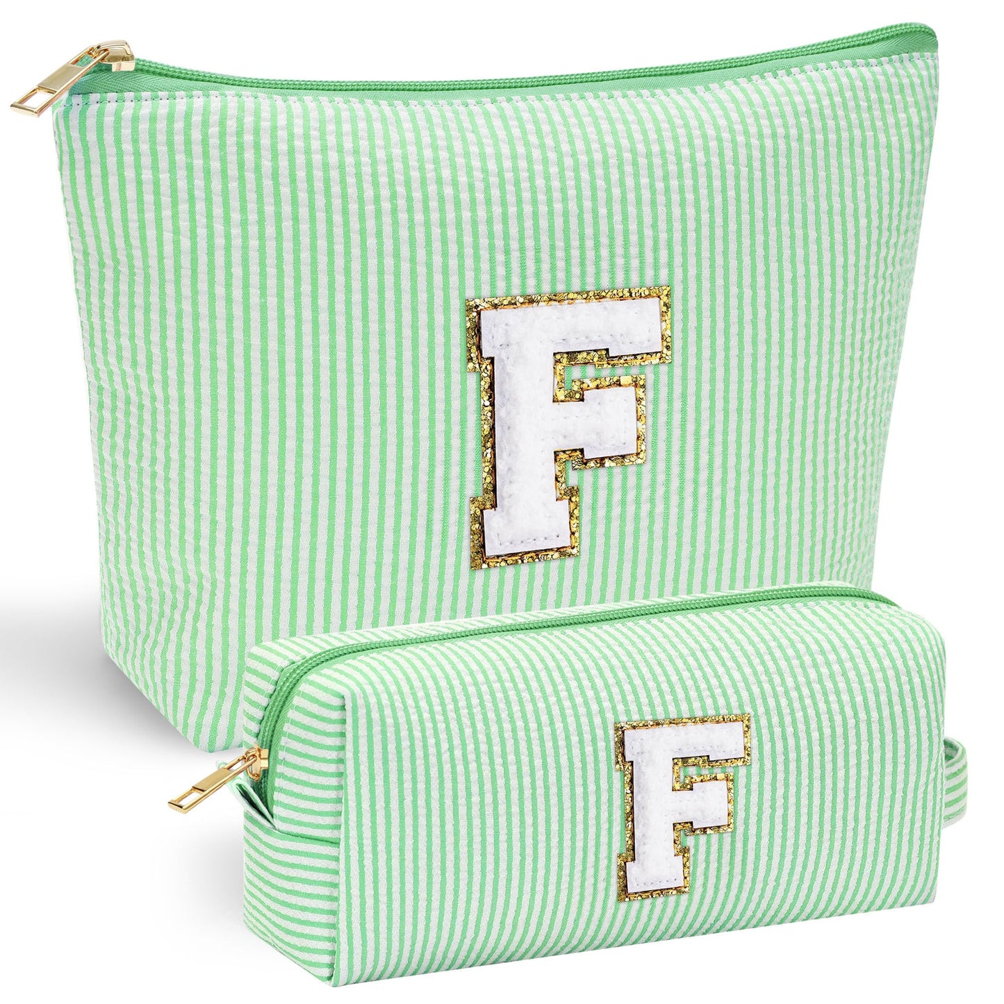 Initial Makeup Bag, Makeup Bag Travel Cosmetic Bag Cute Makeup Bag Personalized Engagement Bridesmaid Best Friend Birthday Gifts for Women Hostess Gifts for Her Friend Female Preppy Stuff M