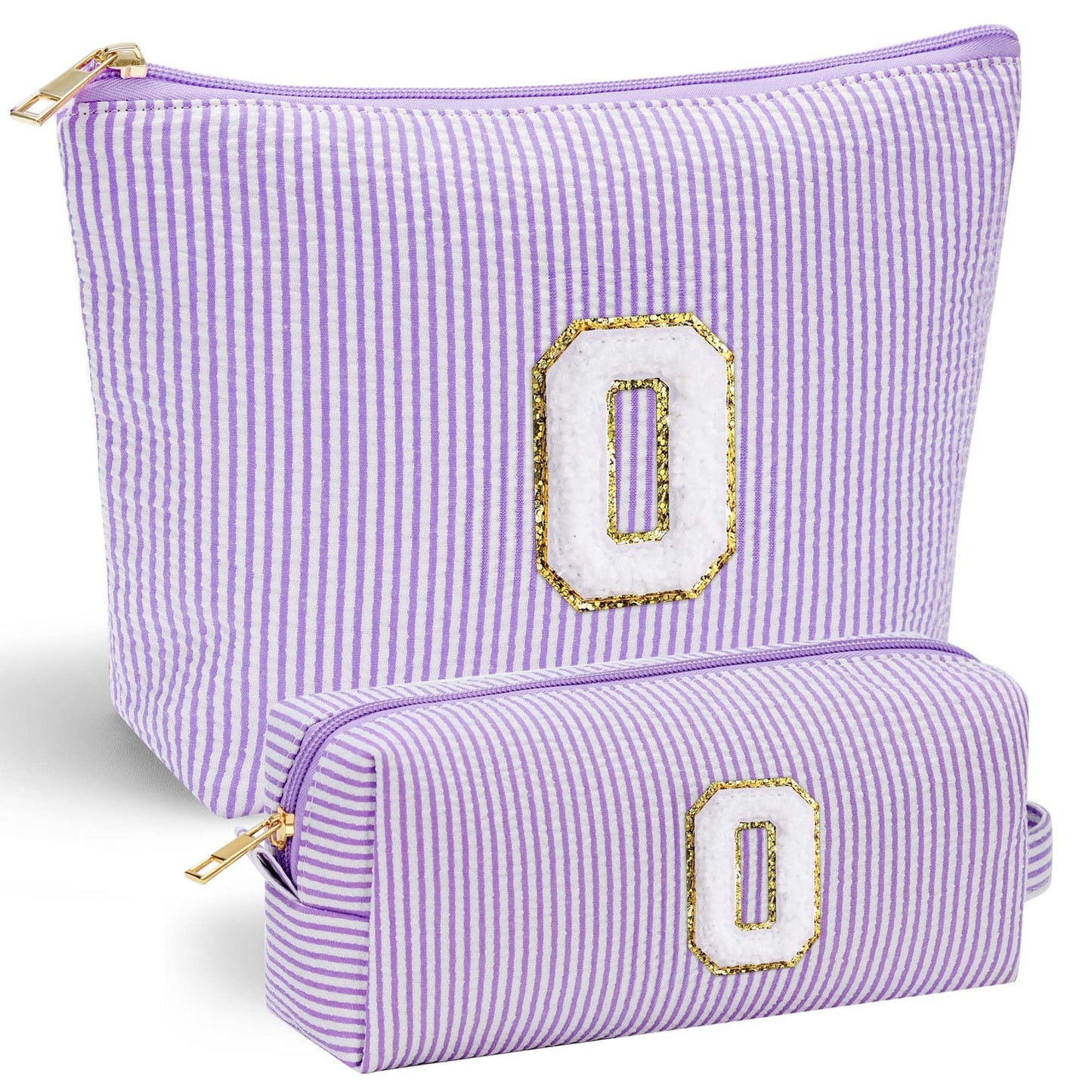 Initial Makeup Bag, Makeup Bag Travel Cosmetic Bag Cute Makeup Bag Personalized Engagement Bridesmaid Best Friend Birthday Gifts for Women Hostess Gifts for Her Friend Female Preppy Stuff M