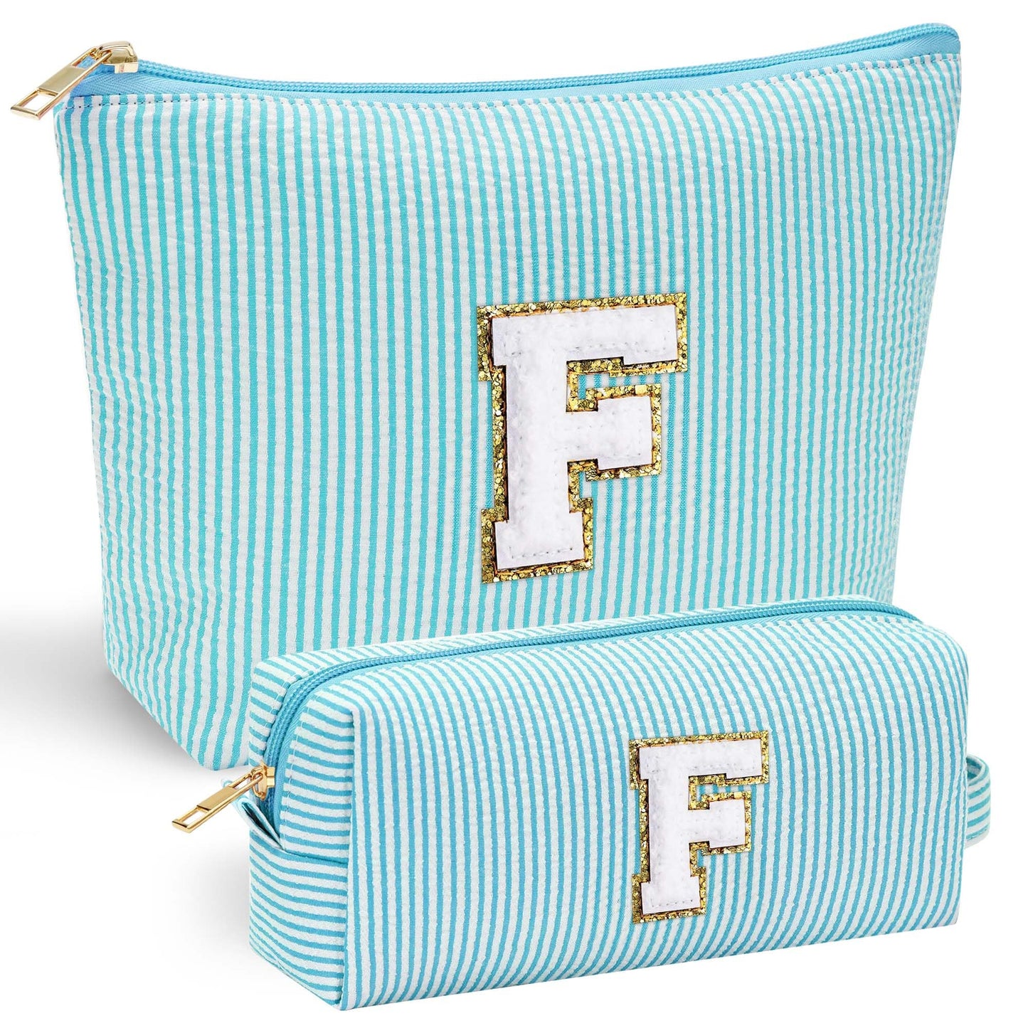 Initial Makeup Bag, Makeup Bag Travel Cosmetic Bag Cute Makeup Bag Personalized Engagement Bridesmaid Best Friend Birthday Gifts for Women Hostess Gifts for Her Friend Female Preppy Stuff M