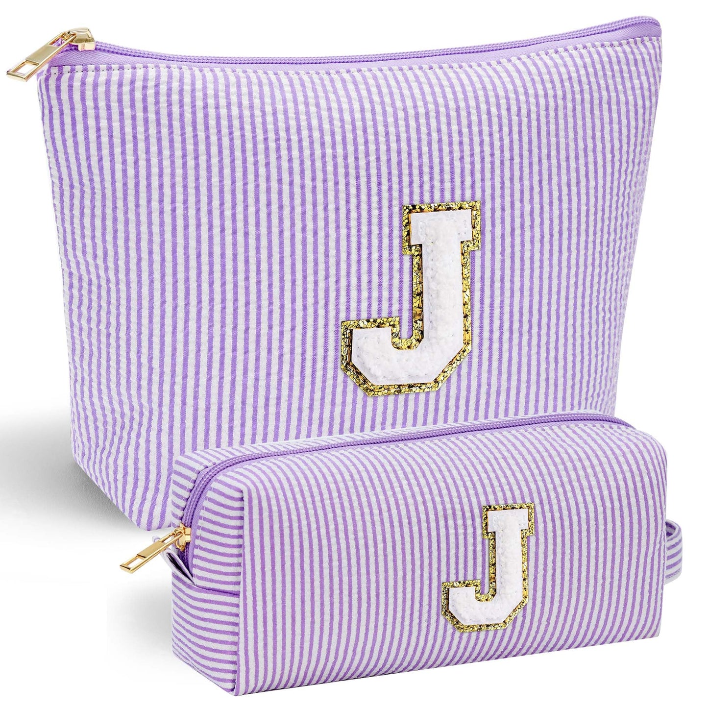 Initial Makeup Bag, Makeup Bag Travel Cosmetic Bag Cute Makeup Bag Personalized Engagement Bridesmaid Best Friend Birthday Gifts for Women Hostess Gifts for Her Friend Female Preppy Stuff M