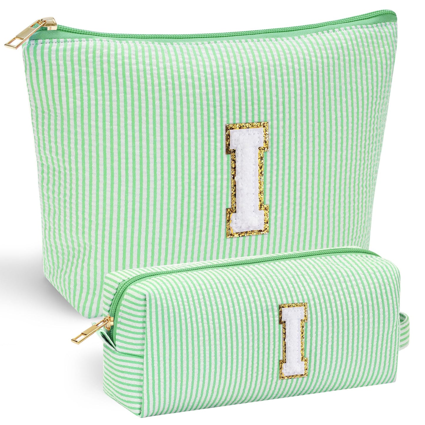 Initial Makeup Bag, Makeup Bag Travel Cosmetic Bag Cute Makeup Bag Personalized Engagement Bridesmaid Best Friend Birthday Gifts for Women Hostess Gifts for Her Friend Female Preppy Stuff M