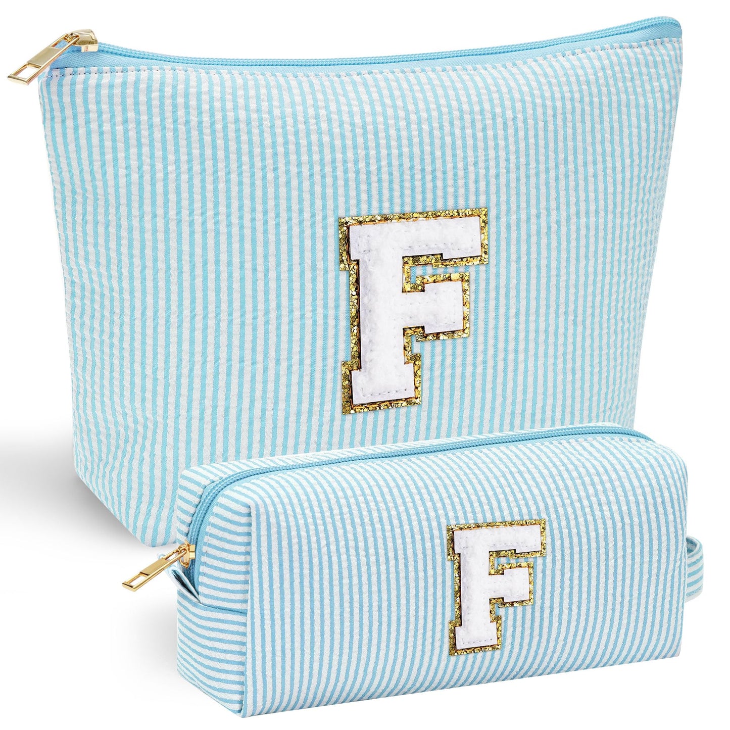Initial Makeup Bag, Makeup Bag Travel Cosmetic Bag Cute Makeup Bag Personalized Engagement Bridesmaid Best Friend Birthday Gifts for Women Hostess Gifts for Her Friend Female Preppy Stuff M