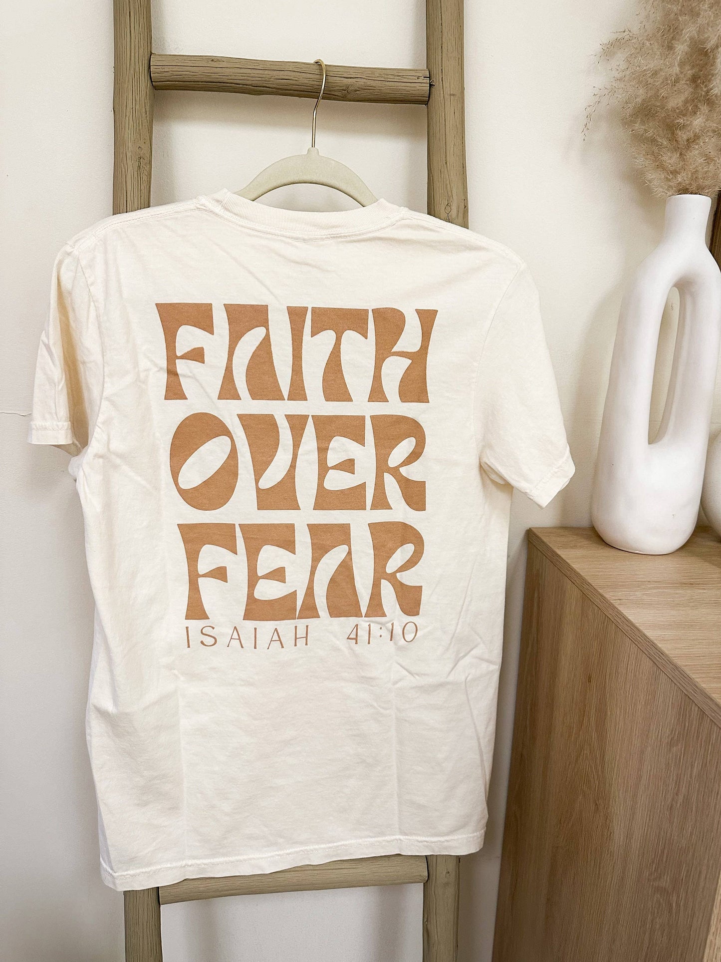 Faith Over Fear Graphic Summer Tee: White