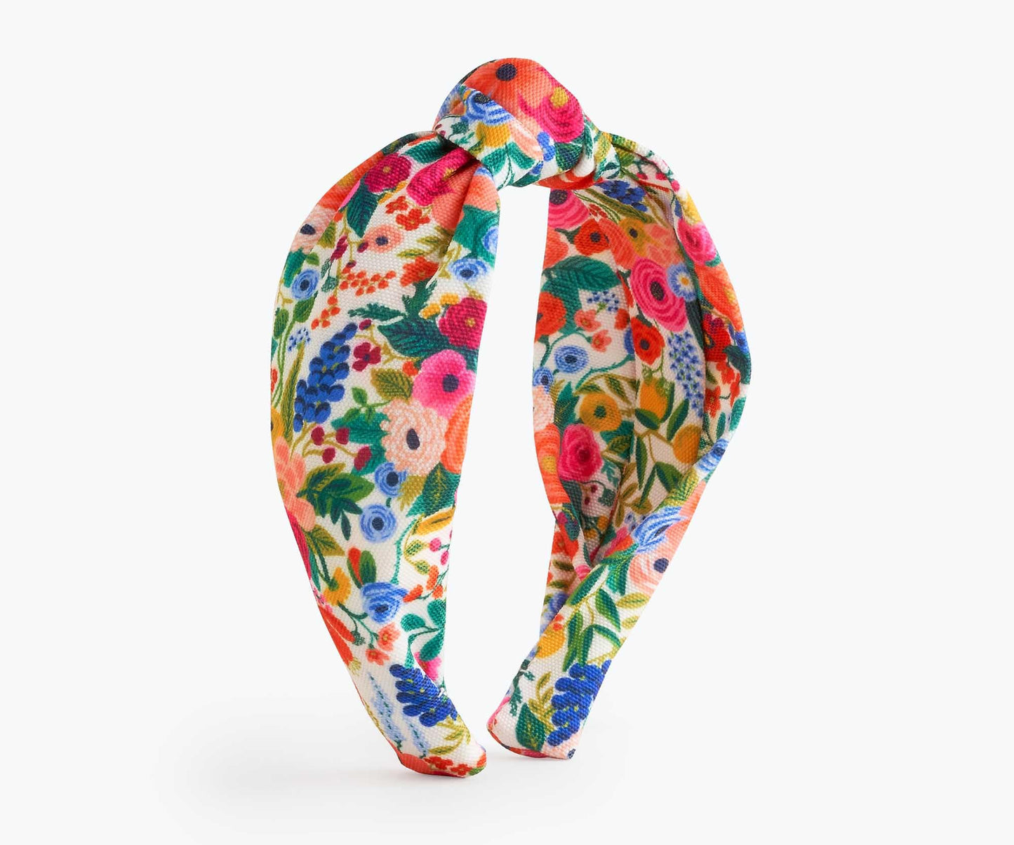 RIFLE PAPER CO. Garden Party Knotted Fabric Headband | Signature Bright Floral Pattern, Top Off Your Outfit. Covered Plastic Band Durable for Everyday Use (Gift for Mom, Teen, Girl)