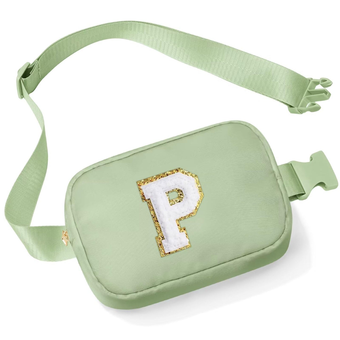 Initial Belt Bag - Crossbody Bags Women - Fanny Packs for Women Cross Body Bag White Small Waist Packs Travel Everywhere Belt Bag Monogram Crossbody Bag M