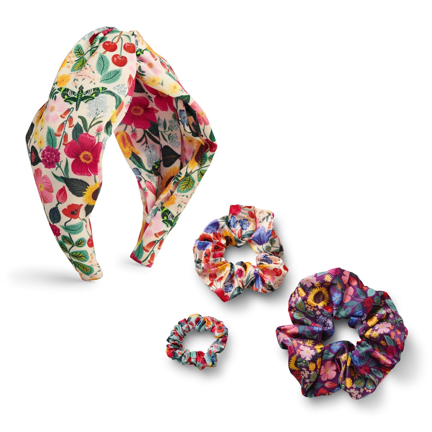 RIFLE PAPER CO. Garden Party Knotted Fabric Headband | Signature Bright Floral Pattern, Top Off Your Outfit. Covered Plastic Band Durable for Everyday Use (Gift for Mom, Teen, Girl)
