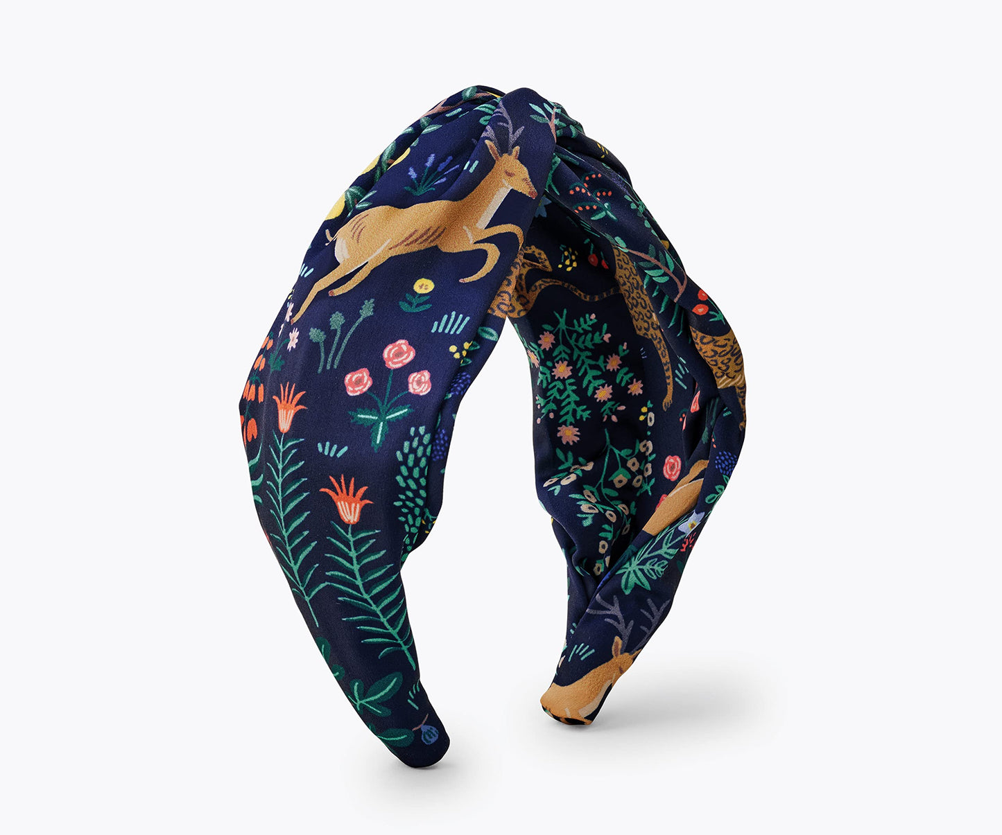 RIFLE PAPER CO. Garden Party Knotted Fabric Headband | Signature Bright Floral Pattern, Top Off Your Outfit. Covered Plastic Band Durable for Everyday Use (Gift for Mom, Teen, Girl)