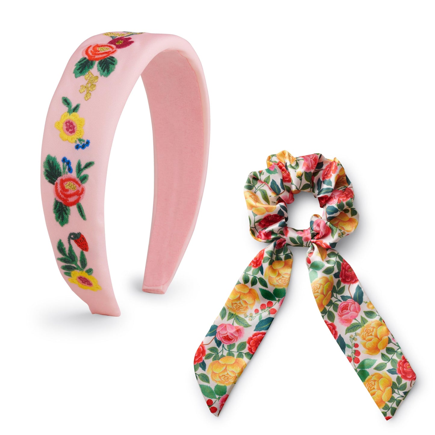 RIFLE PAPER CO. Garden Party Knotted Fabric Headband | Signature Bright Floral Pattern, Top Off Your Outfit. Covered Plastic Band Durable for Everyday Use (Gift for Mom, Teen, Girl)