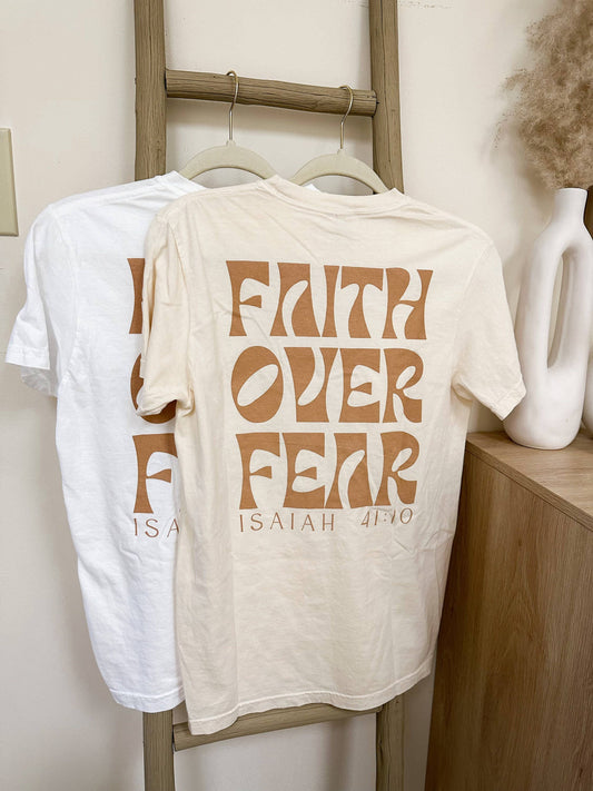 Faith Over Fear Graphic Summer Tee: White